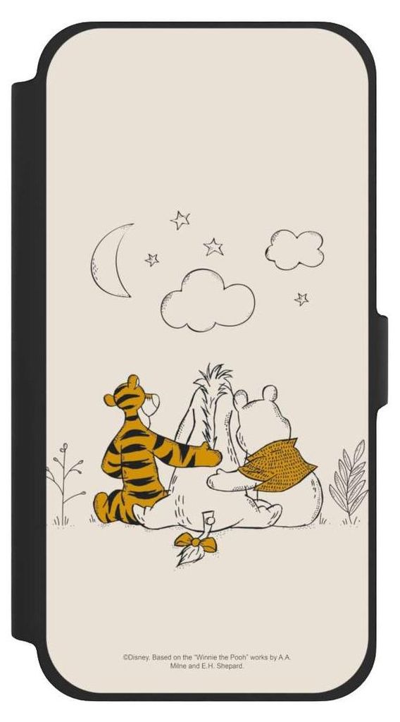 NIVOCASE Klapphülle für Apple iPhone 13 Pro Max Handyhülle aus Kunst Leder NIVOflip schwarz Disney Offizielles Lizenzprodukt Winnie Puuh