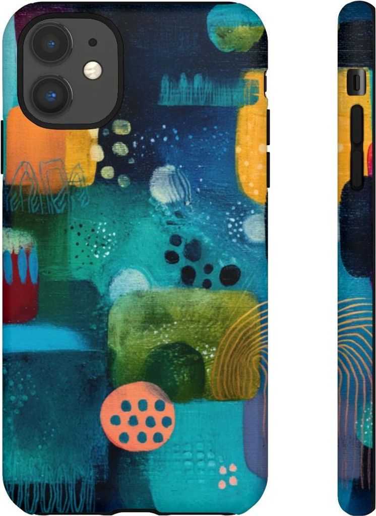 Abstrakte Geometrie in kräftigen Farben – Handyhülle Kompatibel mit iPhone 11