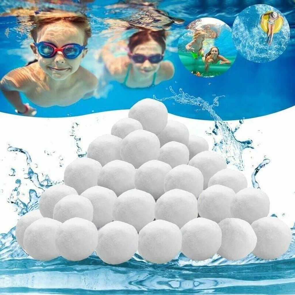 Filterbälle, 800 g wiederverwendbarer Filterball für Schwimmbäder, Ersatz für den Filtersand für Schwimmbäder, geeignet für Filtersysteme f...