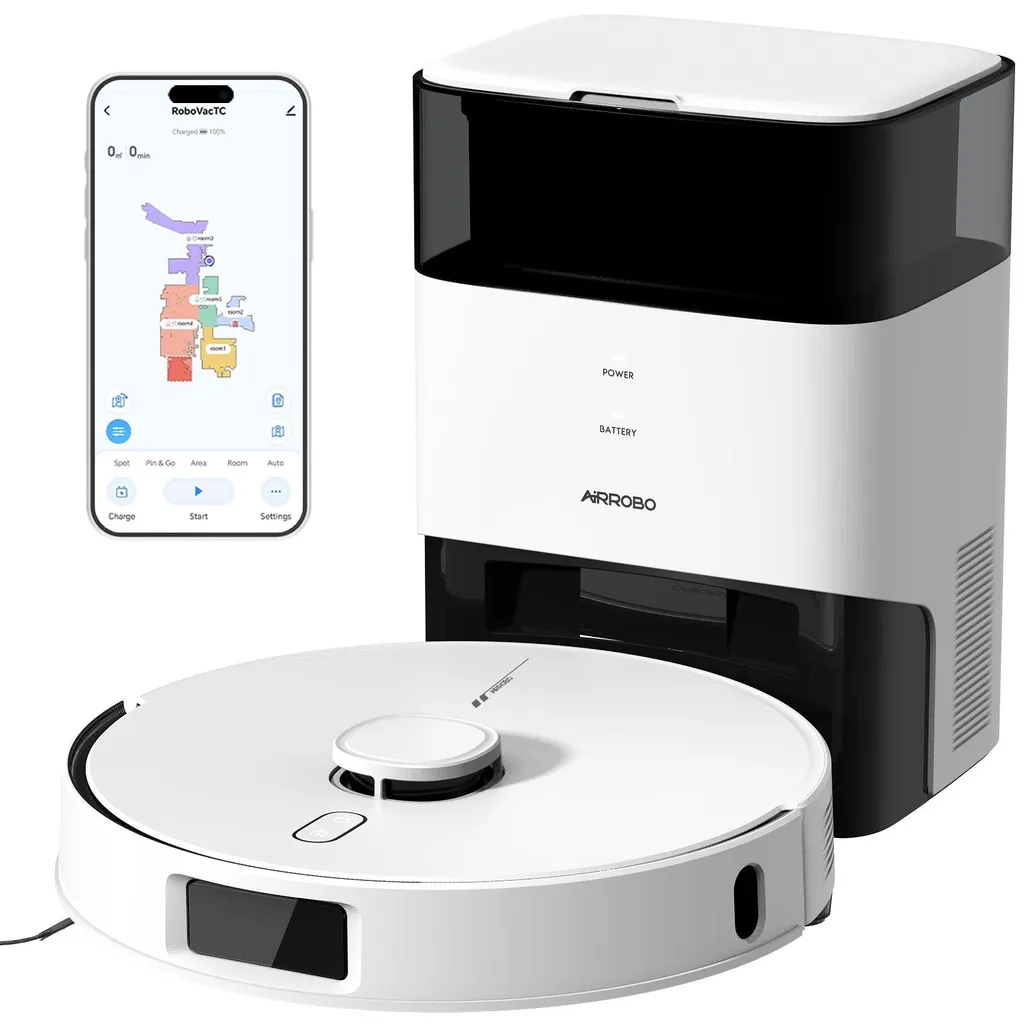 Robot Aspirateur pour Poils d'Animaux et Tapis AIRROBO L60+ Navigation LiDAR