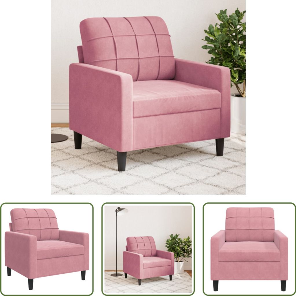 The Living Store Sessel Rosa 60 cm Samt