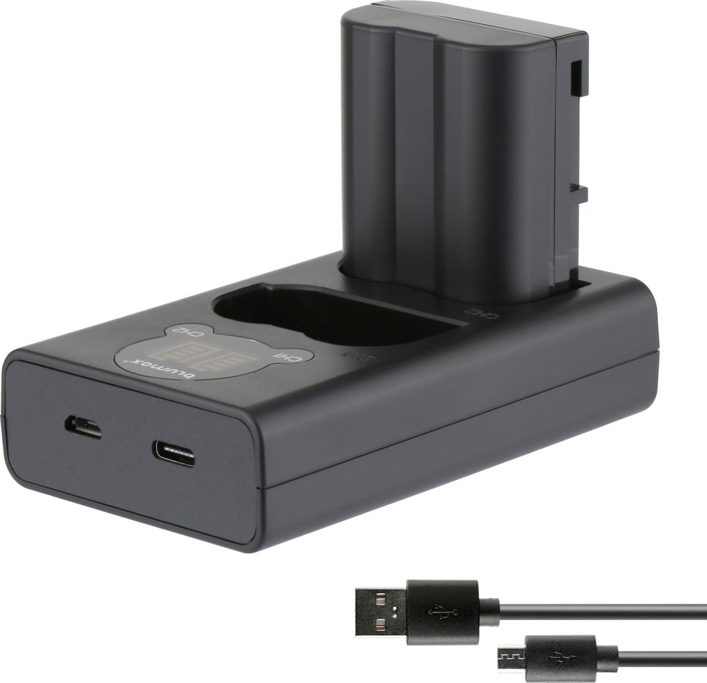 1x Akku + LCD Lader für Nikon EN-EL15C A/B/C Z5 Z6 Z7 II D7500 2400 mAh