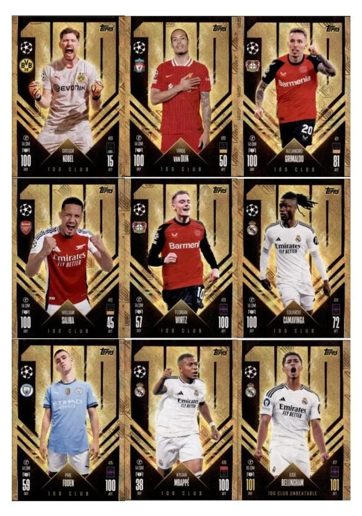 Cartes Match Attax Ligue des Champions 2024/25 - Collection 100 Cartes