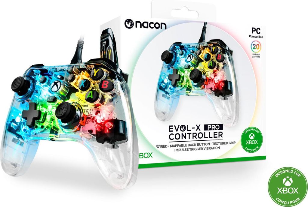 Xbox Controller EVOL-X PRO, RGB / Transparent Produktbild 