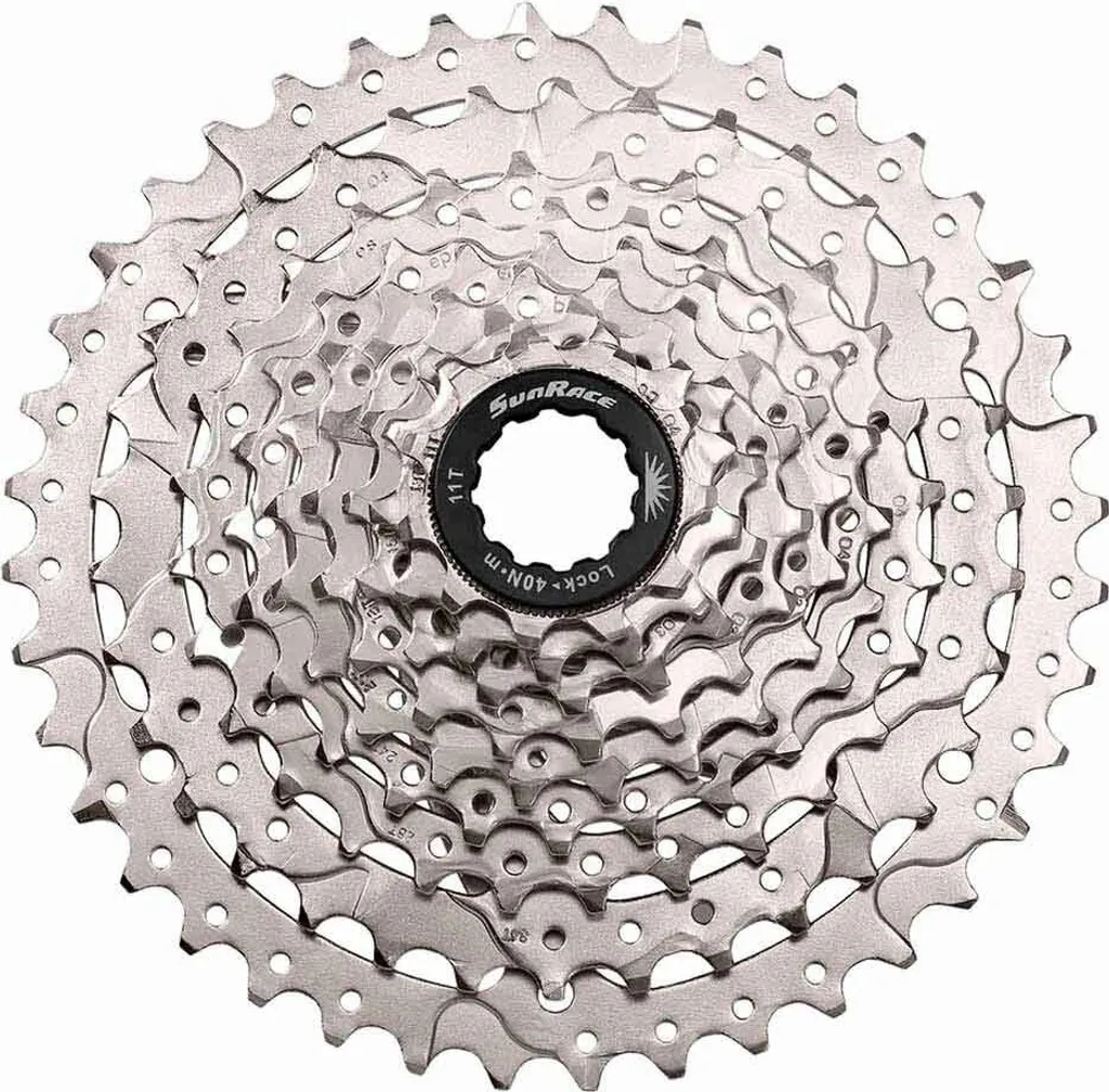 Cassette SunRace CSM9809AX 9V 11-40 dents, revêtement Nickel durable