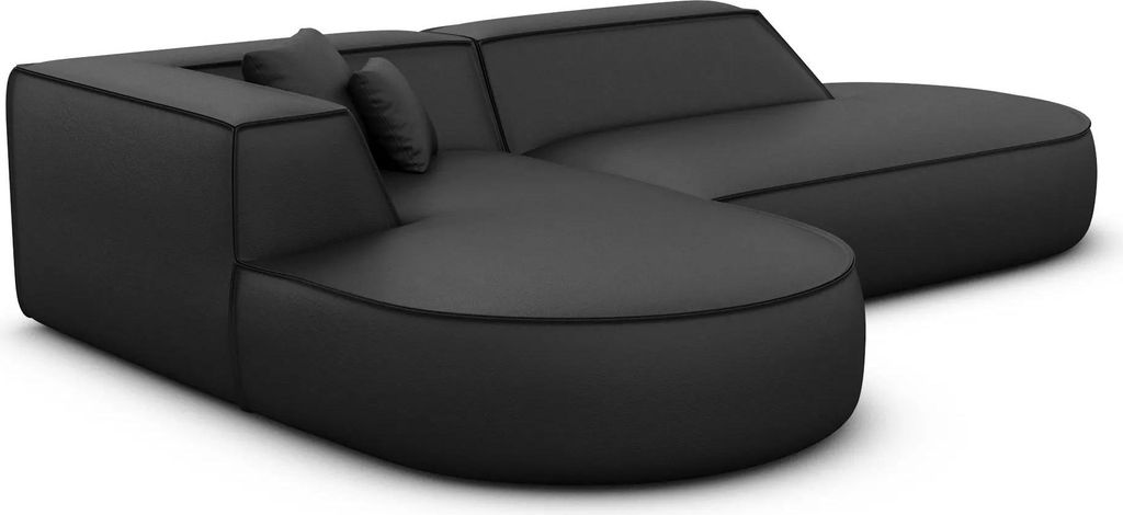 Kunstleder L-Form Lounge Sofa Liberia Schwarz Links