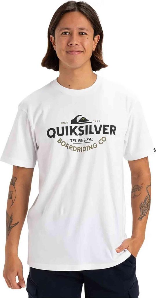 Quiksilver Typed Out Kurzarm-t-shirt Weiß XL Mann Weiß XL
