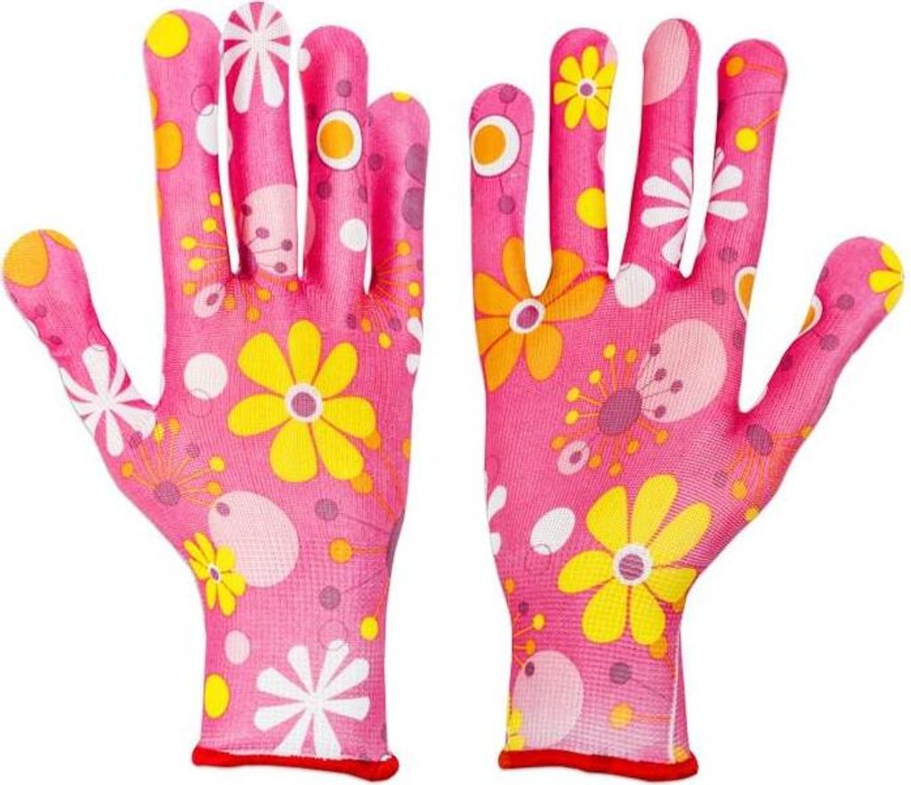Gartenhandschuhe Blumen Pink Damen Arbeitshandschuhe Größe 9 / L