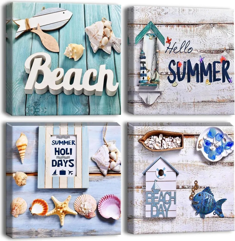 Tableau bord de mer 4 toiles pour transformer un mur vide et triste