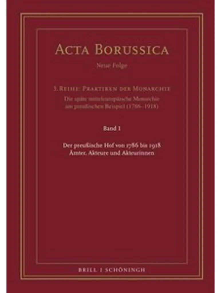 Livre d'étude Der preußische Hof 1786-1918 pour bibliographie