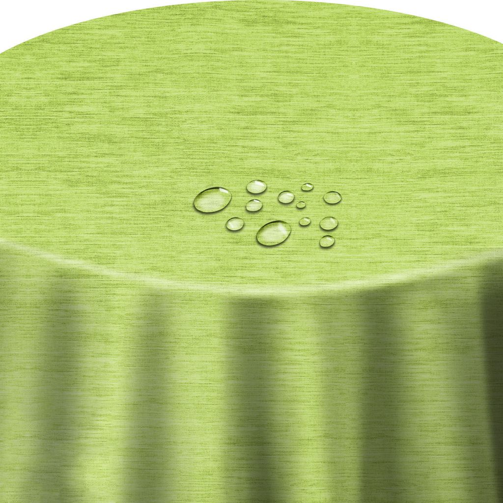 DecoHomeTextil Wachstuch Wachstischdecke Tischdecke Gartentischdecke gefaltet Leinen Prägung Grün 135 cm x 135 cm Rund