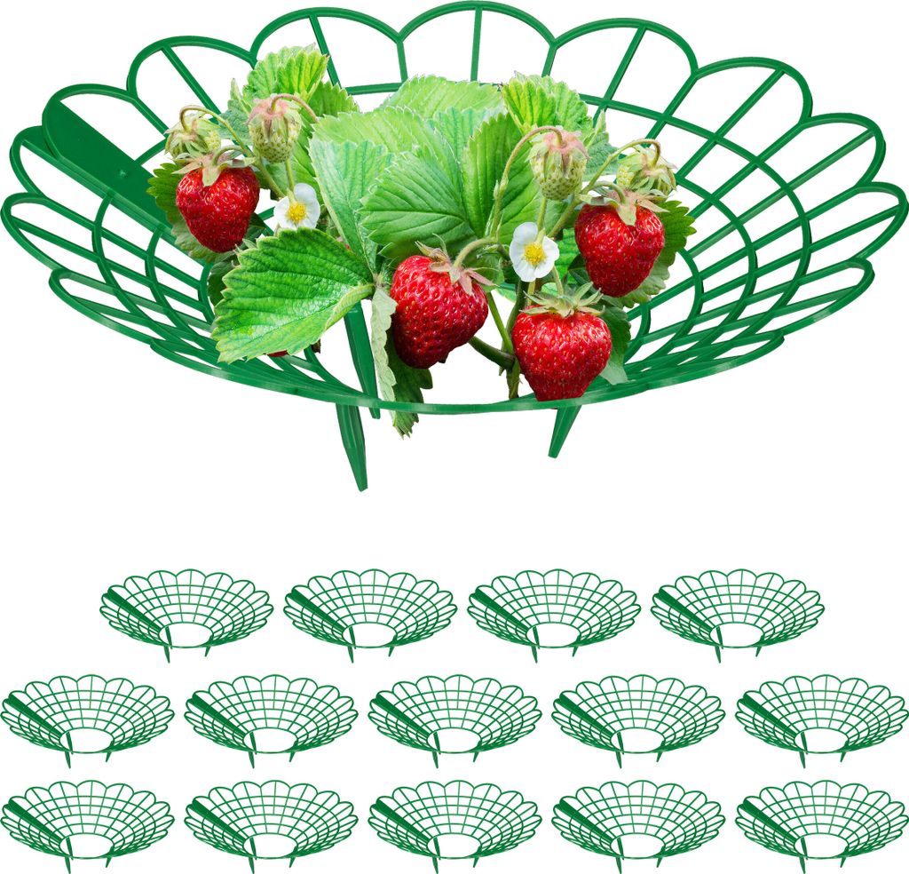 Relaxdays Erdbeerreifer, 15er Set, Schneckenschutz Produktbild 