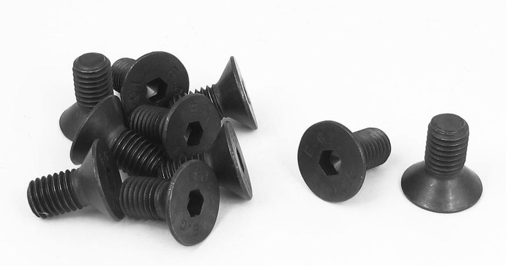 10 Stš¹ck M10 x 20mm Senkkopfschrauben Flachkopfschrauben Senkkopfschrauben mit Innensechskant Senkschrauben Schwarz