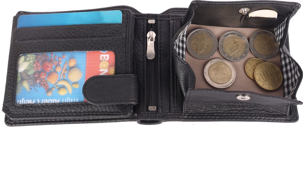 Geldbörse Herren Portemonnaie Echt Leder Großes Münzfach Geldbeutel RFID MANZA