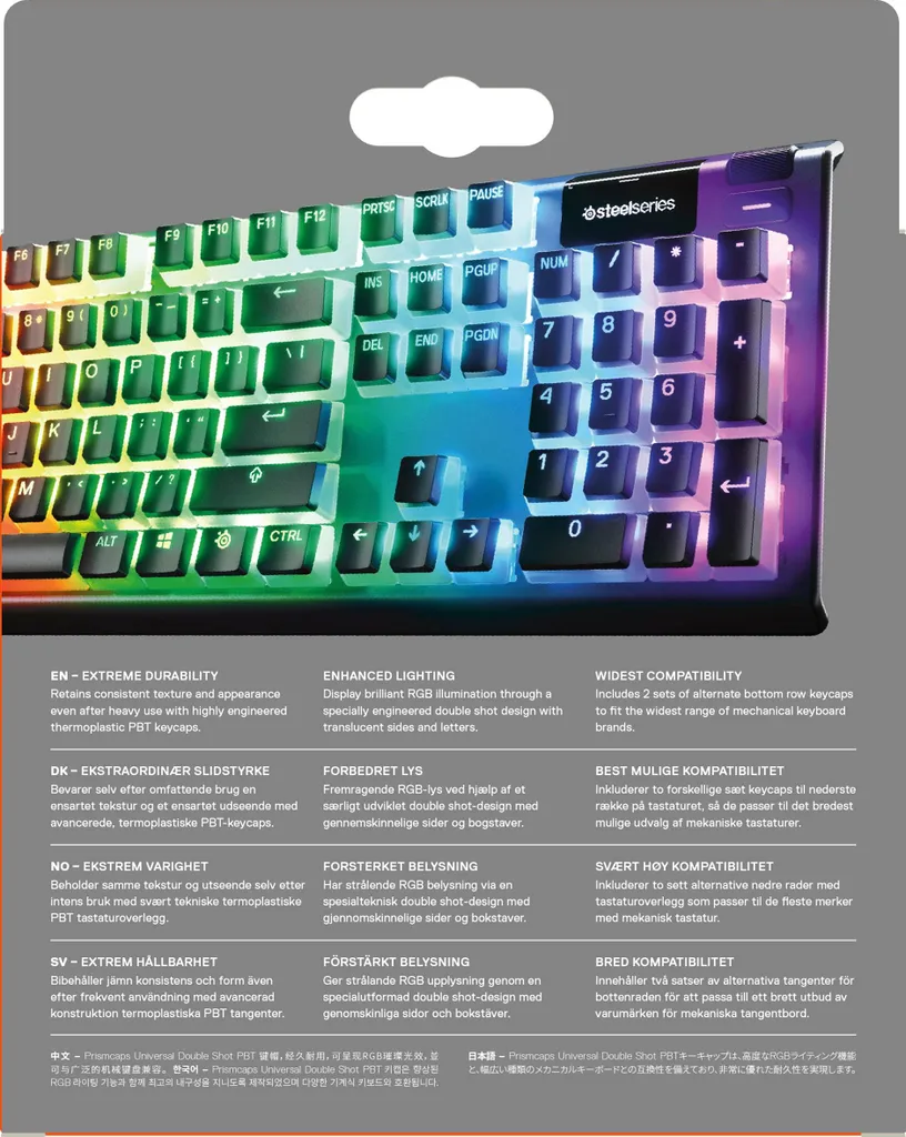 SteelSeries PrismCaps Pudding Keycaps PBT Nero Layout ISO DE - 8