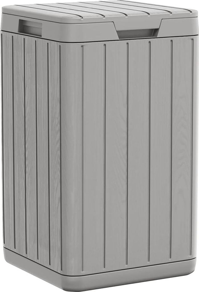 vidaXL Zewnętrzny kosz na śmieci szary 38x38x65 cm PP Zdjęcie produktu 