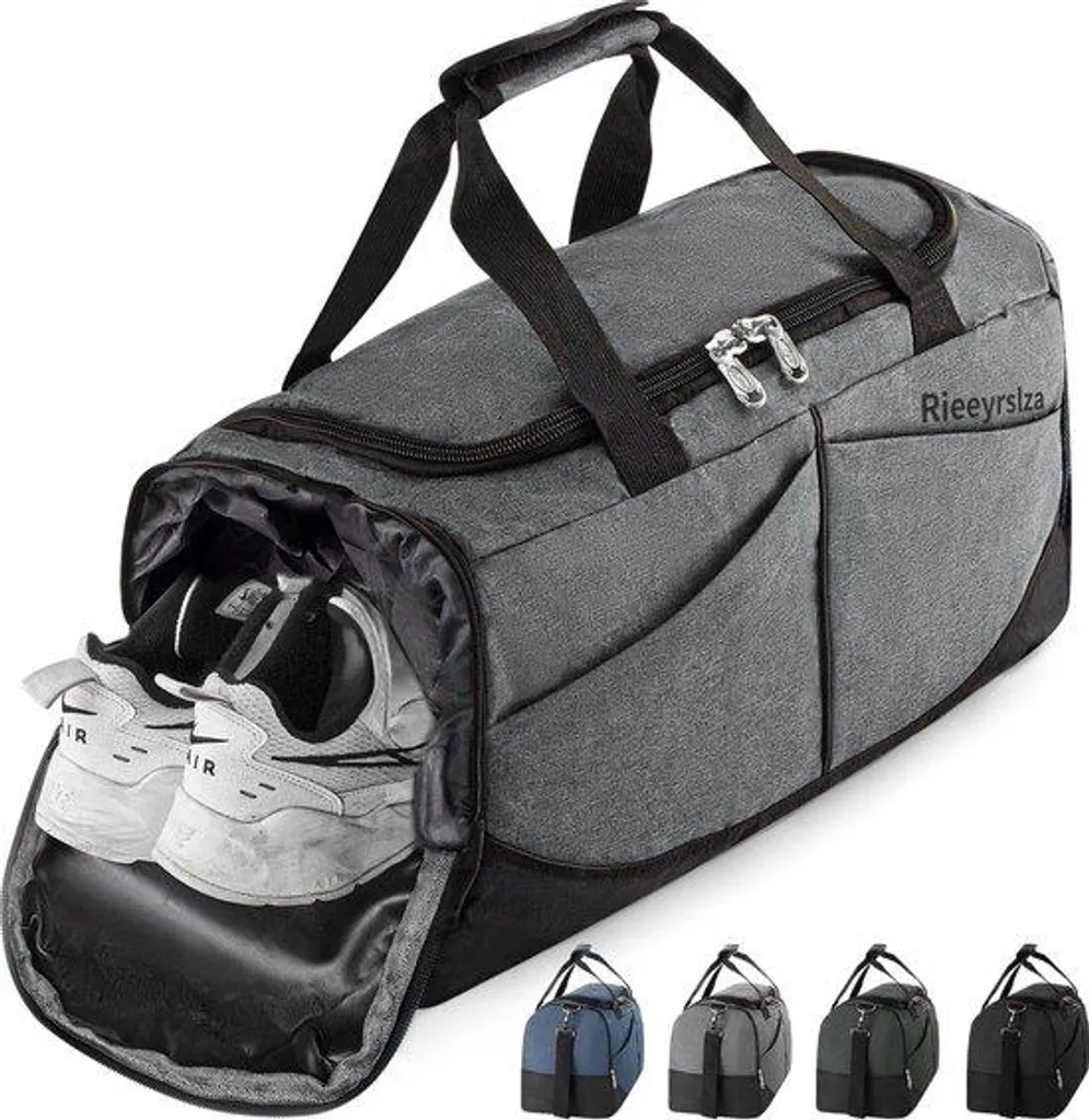 Sac de voyage gris 40L imperméable avec compartiment séparé humide