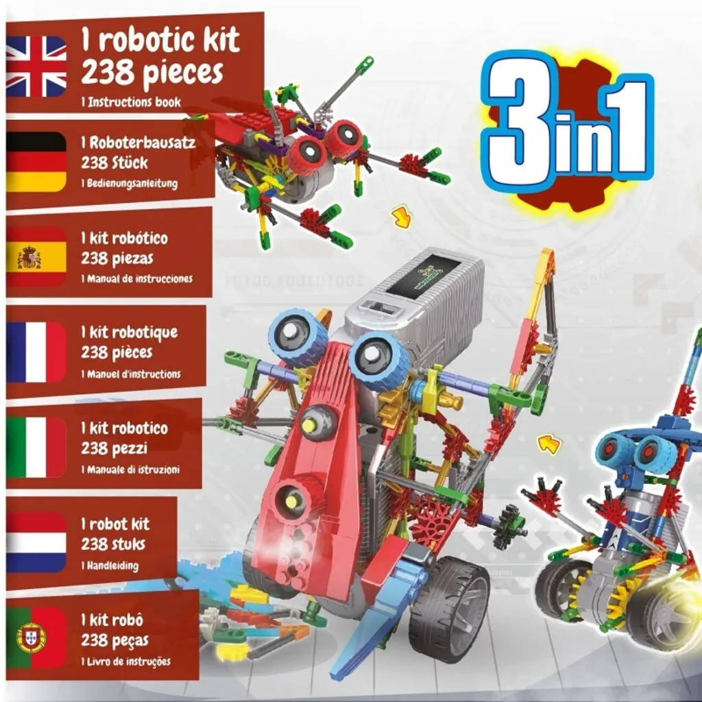 Science4you Robotics Alfabot 3 en 1, Kit de Robotique de 238 Pièces