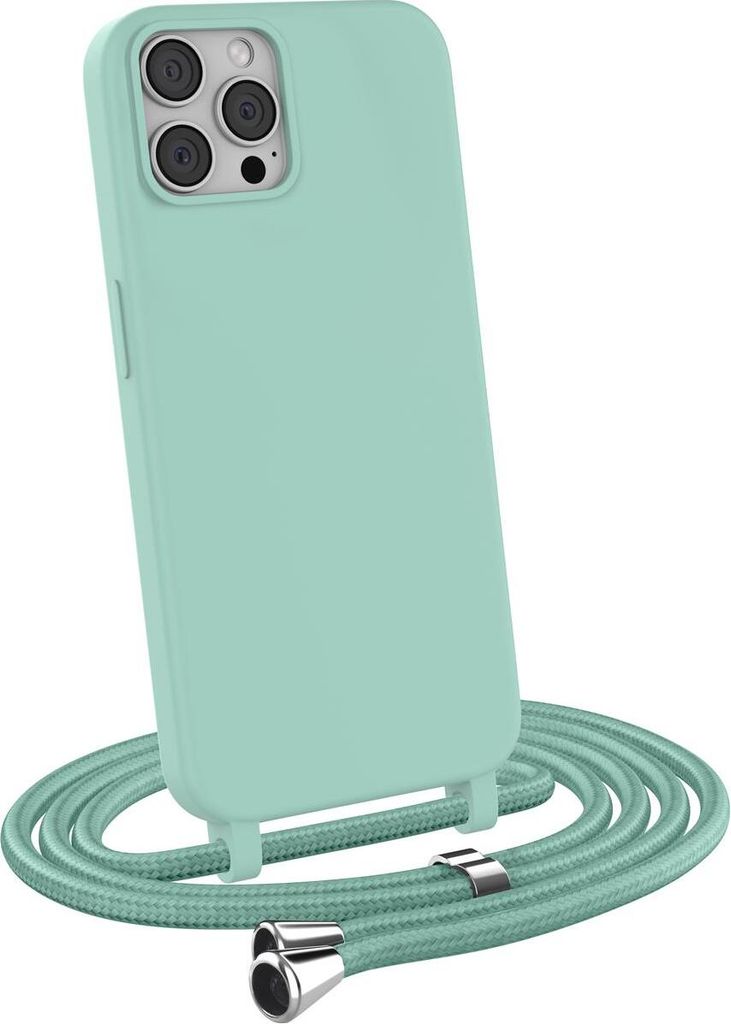 Handykette für Apple iPhone 12 Pro Max - Handyhülle mit Schnur Cover in Mintgrün