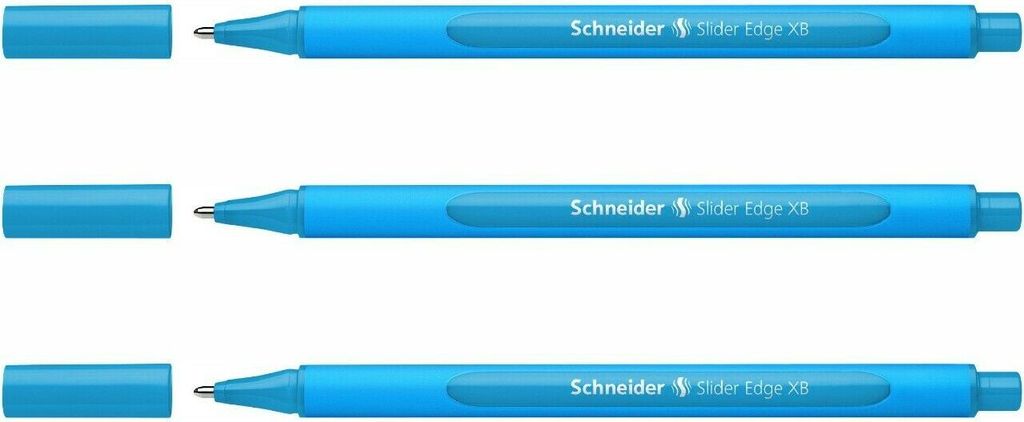 Schneider Kugelschreiber Slider Edge XB - 3er-Set hellblau