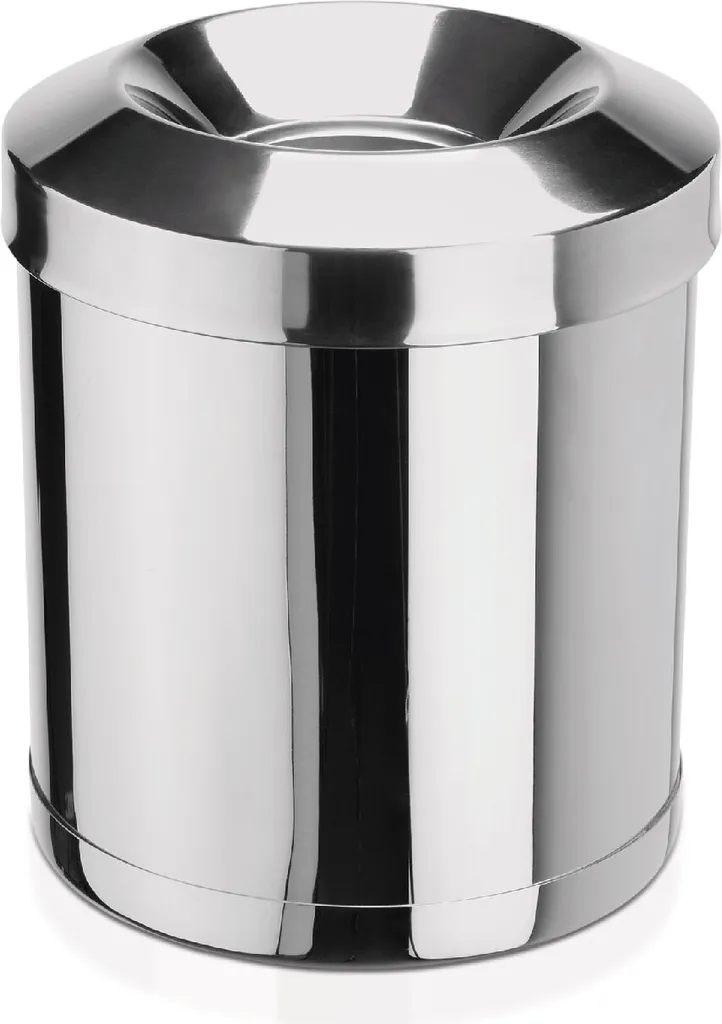 Corbeille ignifuge en inox brossé argent 30 cm - Finition anti-feu