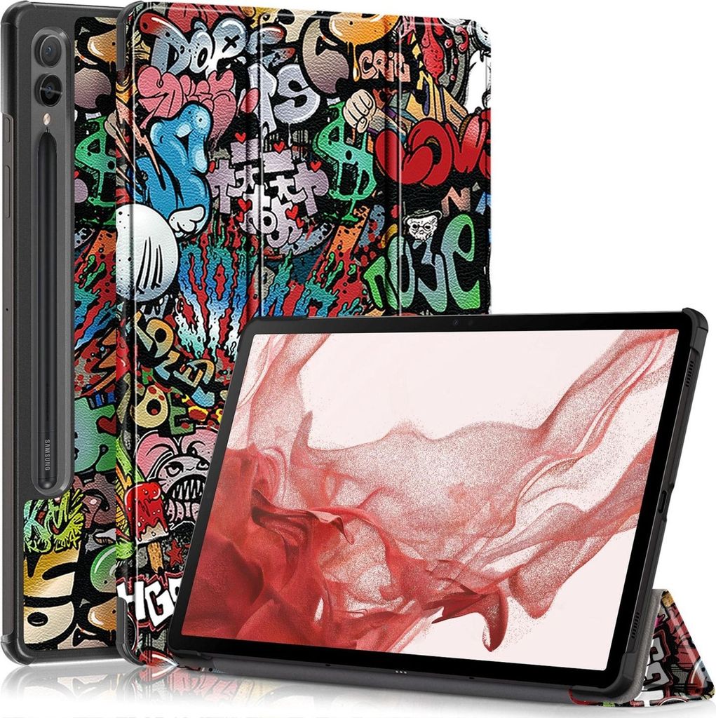 Für Samsung Galaxy Tab S10 Lite / S10 FE / S9 FE 3folt Wake UP Hülle Graffiti