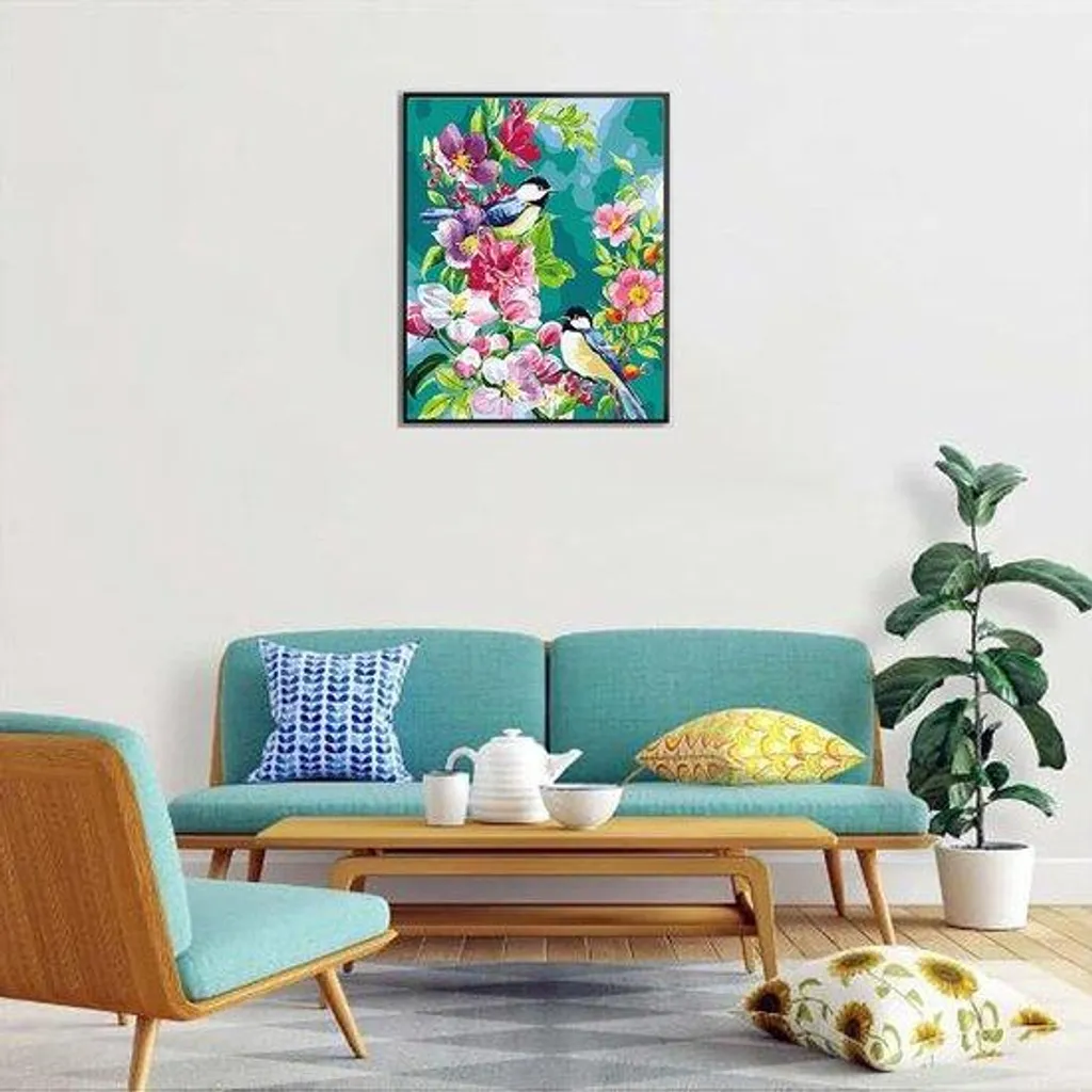Tableau acrylique coloré 40 x 50 cm avec châssis en bois stable