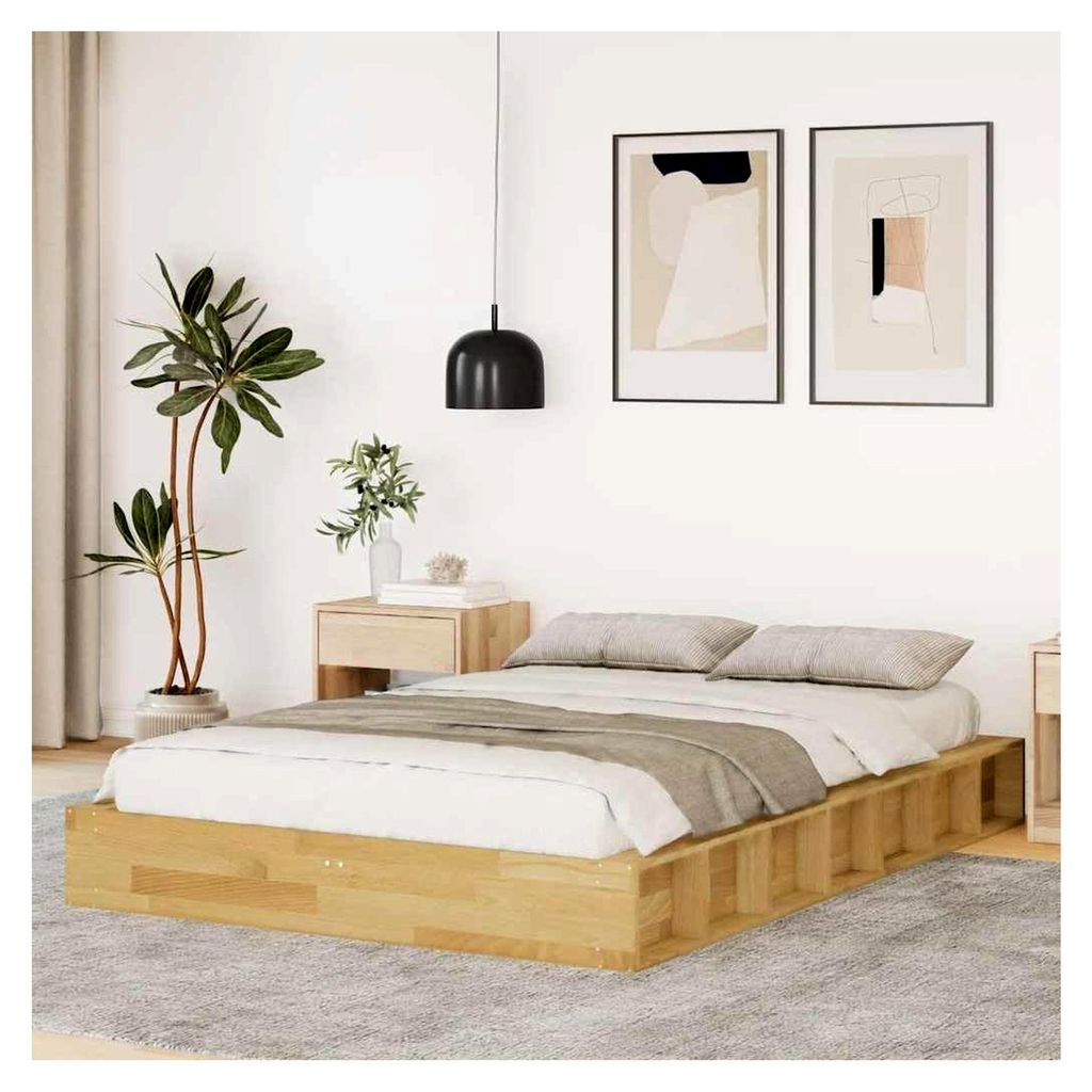Bettgestell 120x190 cm aus Massivholz Eiche