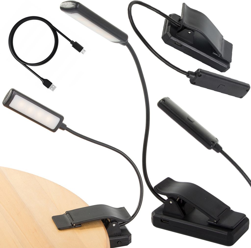 Verk 27415 LED lampa na čítanie s klipom, 2 W, čierna Obrázok produktu 