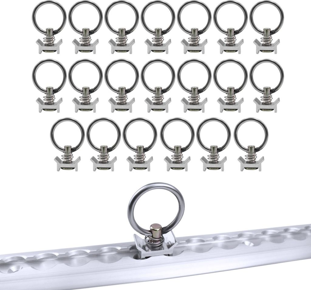 Zurrfitting Airlineschiene Rundöse, 20er Set – Haltepunkt & Transportöse zur Ladungssicherung bis 500 kg