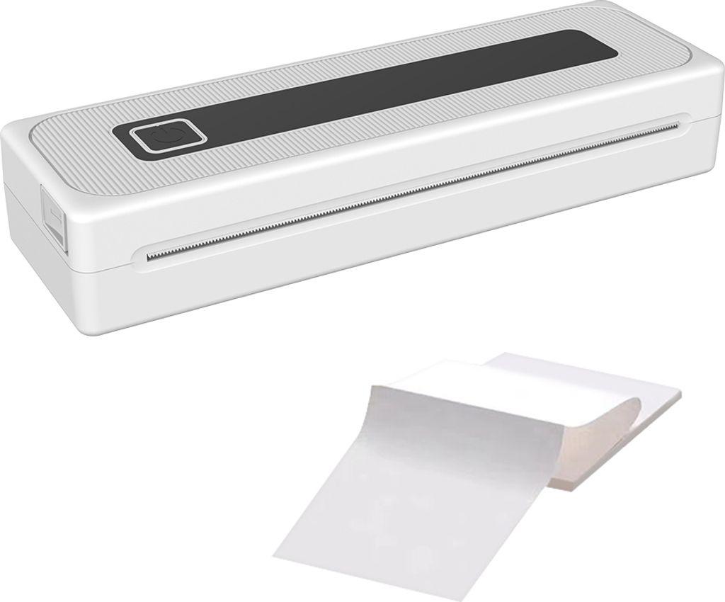 Tragbarer Drucker, kabelloser tintenloser Drucker, unterstuetzt 8,26 x 11,69 Zoll Thermopapierdrucker, BT5.1-Verbindungsdrucker, A4-Thermopapier, k...