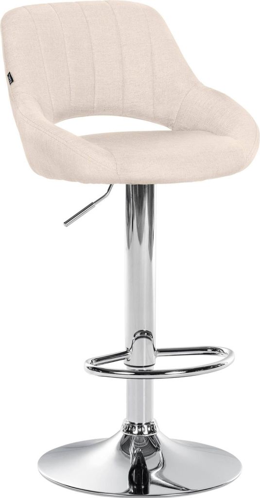 Barhocker HLO-CP279 Stoff chrom creme