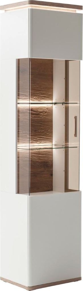 Vitrine Palermo | Soft white / Viking Oak | ohne Beleuchtung
