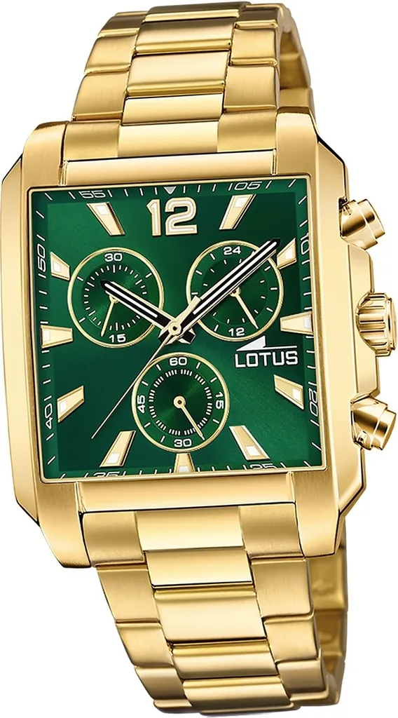 Montre Bracelet Homme Lotus Classic en Métal Doré et Acier Inoxydable