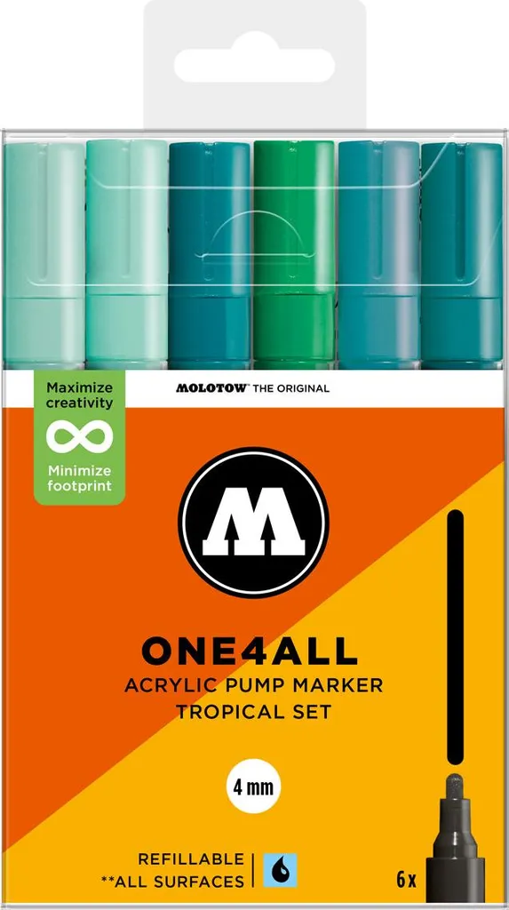Set Molotow 227HS Tropical | 6 Marker Acrilici 4mm per Custom e Design