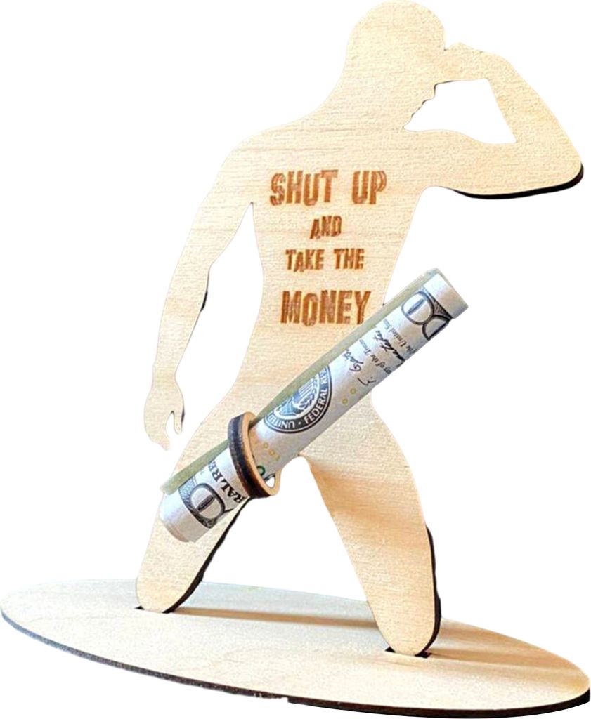 Geldhalter, kreativer nackter Mann, Holzornament, einzigartiger Geldgeschenkhalter für Weihnachtsfestdekoration