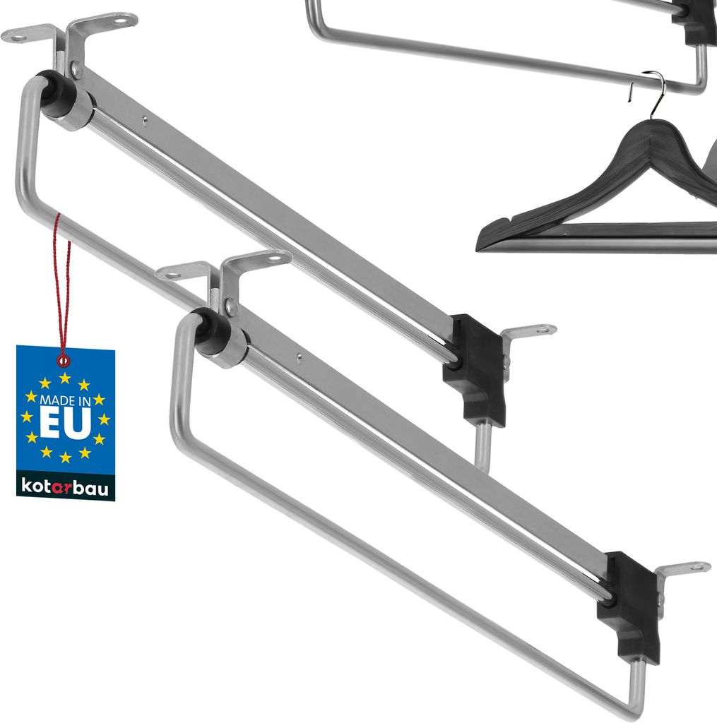 KOTARBAU 2er Set Ausziehbare Kleiderstange 350 mm für Garderobenschrank
