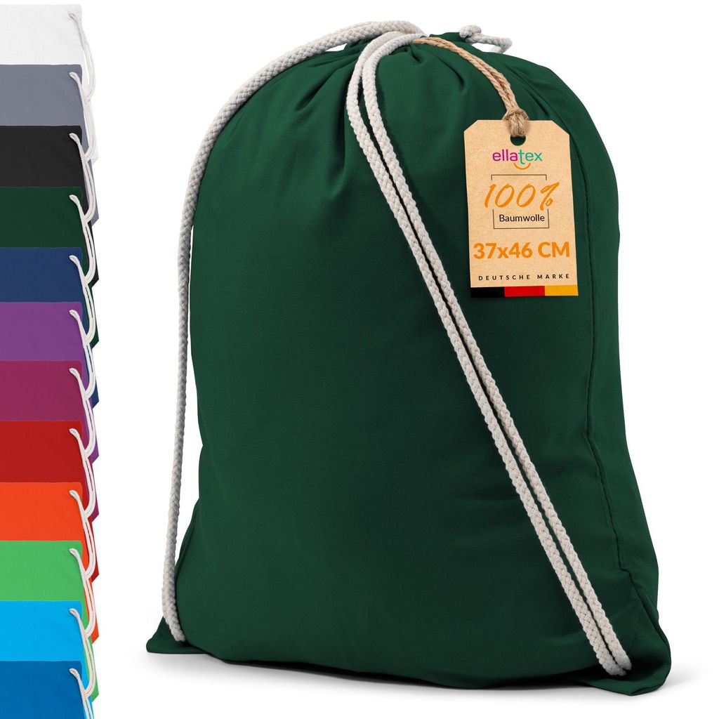 EllaTex Turnbeutel 37x46 cm – Gym Sack aus 100% Baumwolle Produktbild 