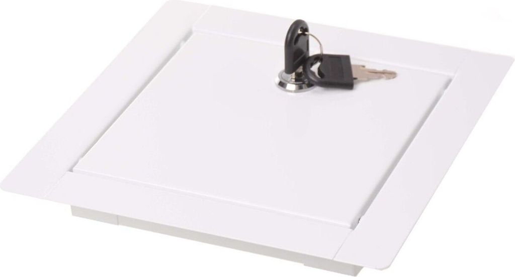 Aqbau Revisionstür Revisionsklappe Revision Wartungstür Weiß mit Schlüssel (10x10cm)