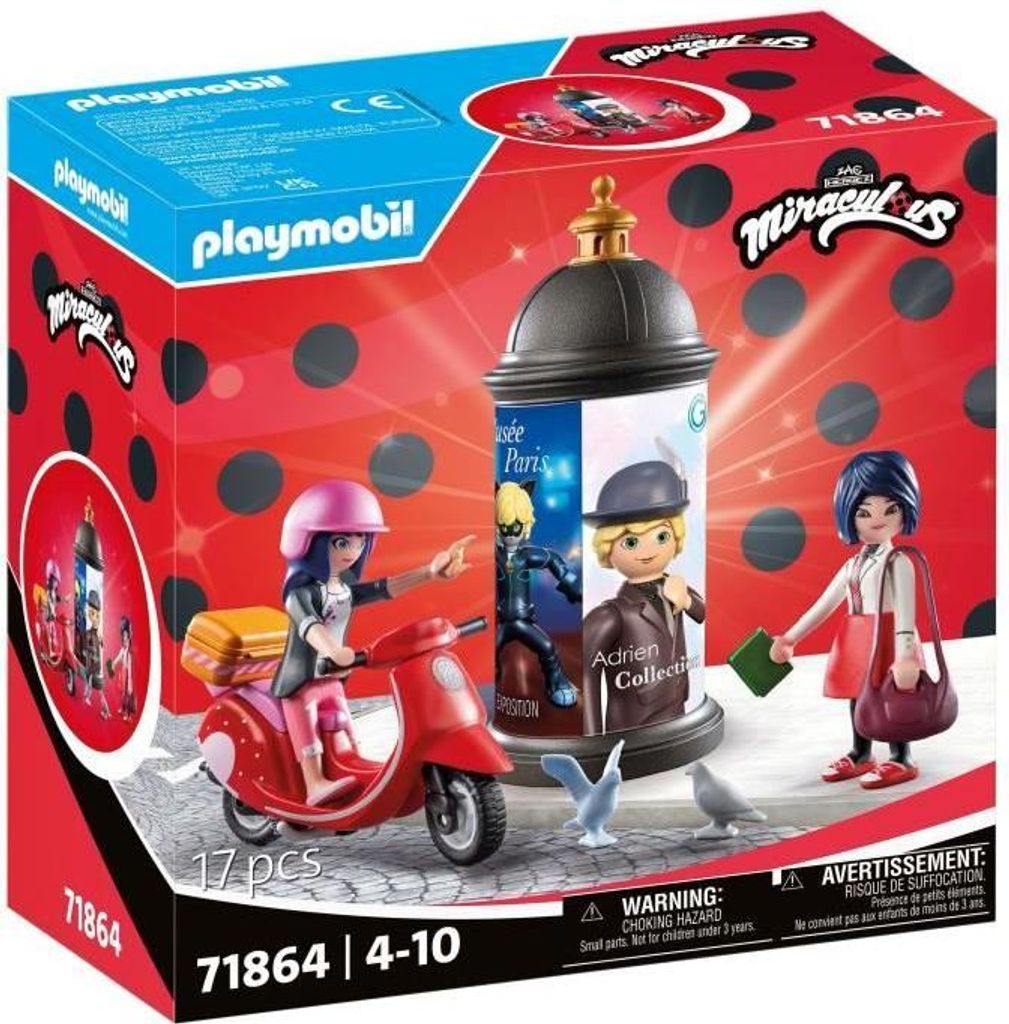 PLAYMOBIL Miraculous Marinette mit Scooter & Kagami, 17 Teile, Bauset, Ab 5 Jahren