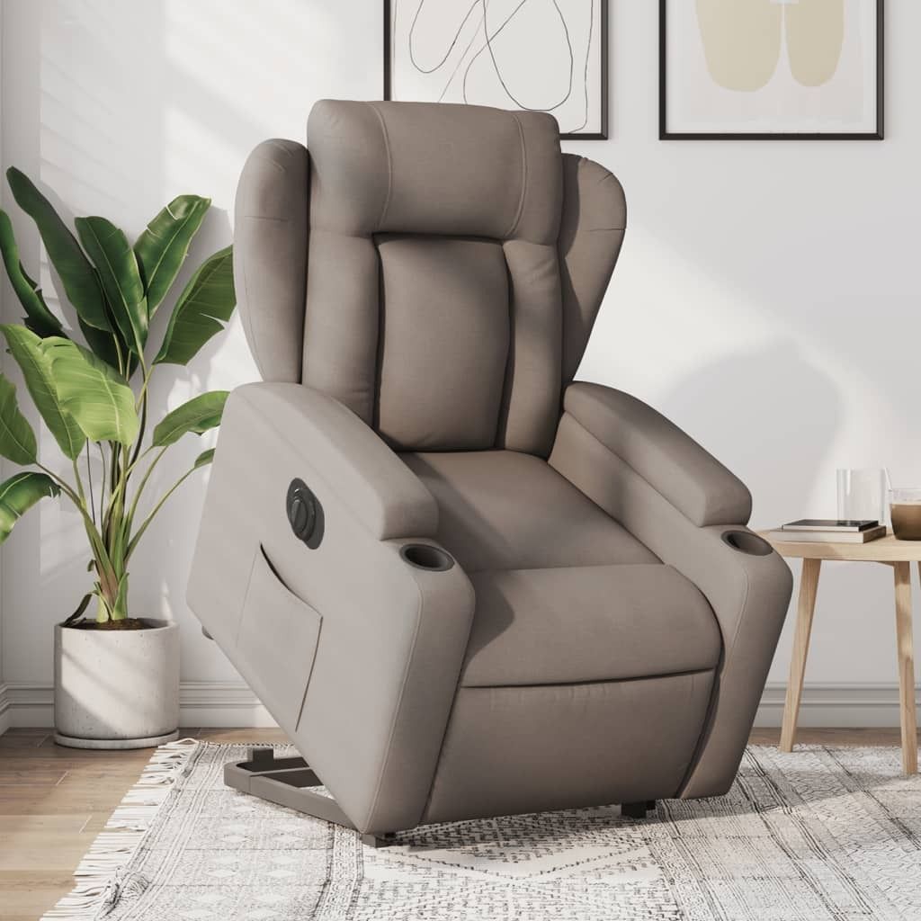 Cloris DesignMöbel Relaxsessel mit Aufstehhilfe Elektrisch Taupe Stoff , Klassische Sessel 2024 Neu