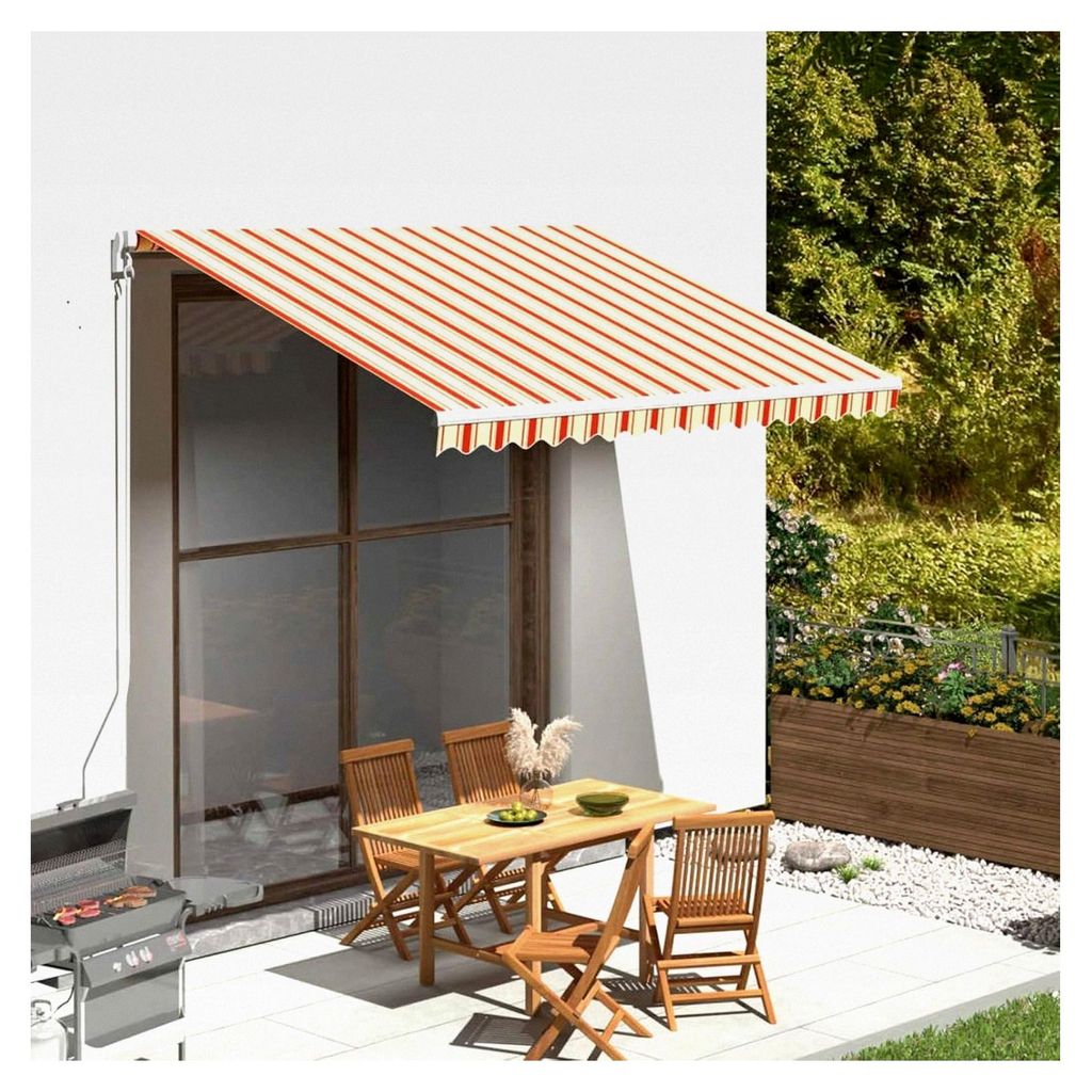 Markisenbespannung Gelb und Orange 3,5 x 2,5 m, Wasserdicht für Balkon und Terrasse