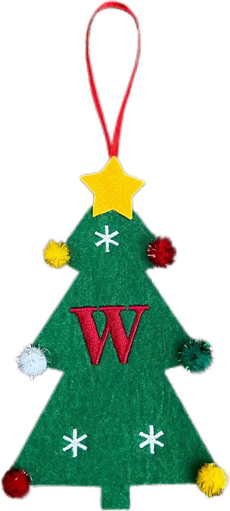 Weihnachtsbaum-Anhänger-Ornament mit Schlüsselband, 26 Buchstaben-Design, Filzstoff, Weihnachtsdekoration zum Aufhängen am Weihnachtsbaum