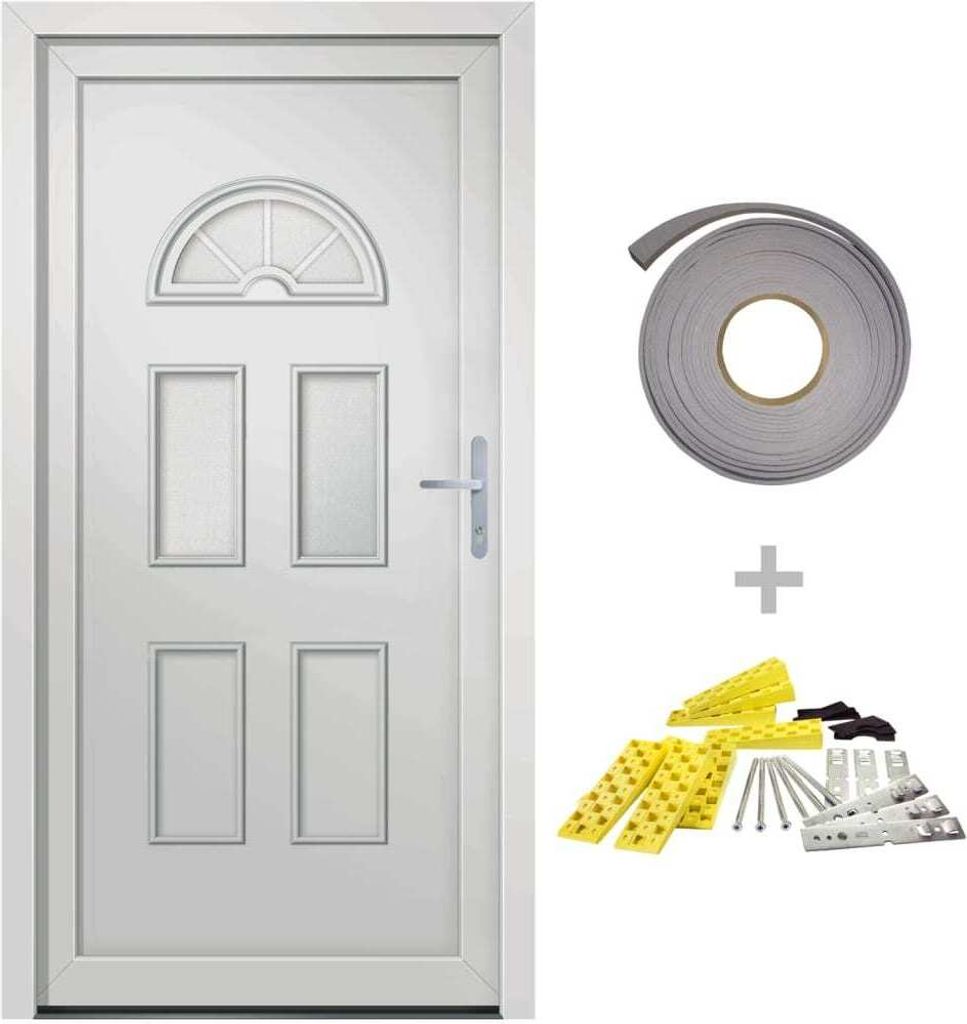 vidaXL Haustür Weiß 88x208 cm PVC