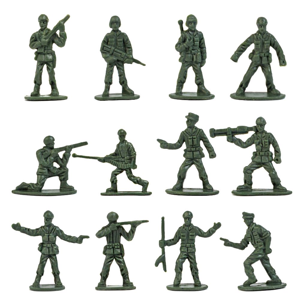 100 X Armee Kampf Spiel Spielzeug Soldat Figuren mit Zubehör Spielzeug Set