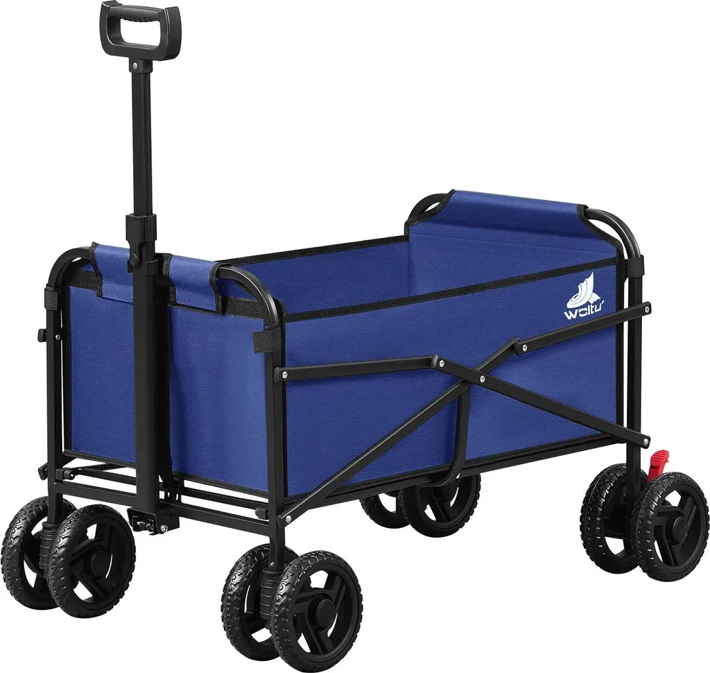 Chariot de transport 80kg pliable à 54x65cm avec roues doubles et tissu 600D