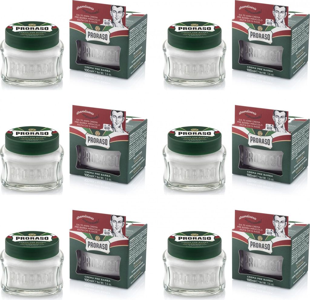 Proraso Pre-Shave Creme Grün mit Eukalyptus, Kampfer und Produktbild 