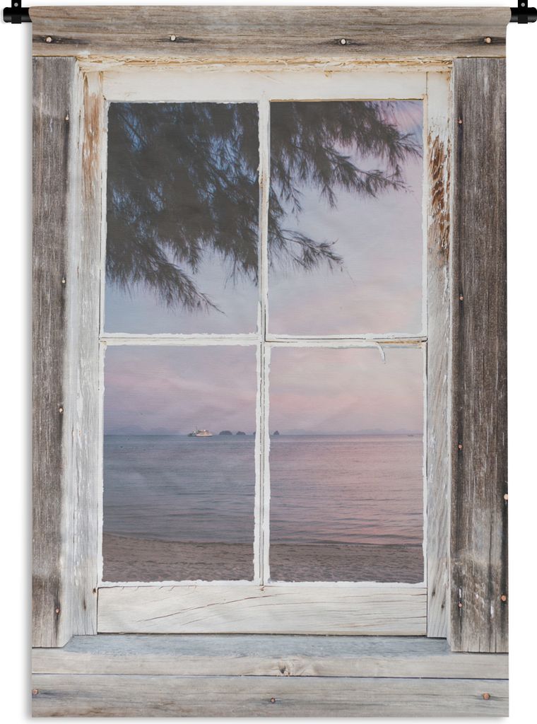 MuchoWow Wandteppich Wandbehang Aussicht - Strand - Meer 120x180 cm Tapisserie Dekoration Wandtuch - Schlafzimmer - Dekorationen für das Haus