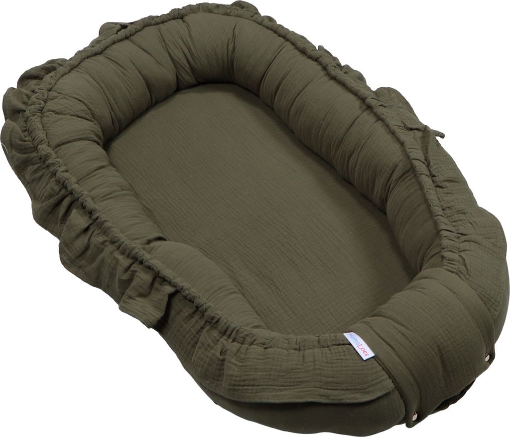 MamaLoes Babynest Soft Baumwolle Ruffle Grün Design