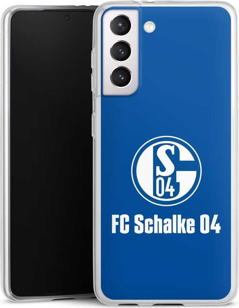 DeinDesign Slim Hülle für Samsung Galaxy S21 5G Silikon Case Ultra Dünn Handyhülle FC Schalke 04 Logo Offizielles Lizenzprodukt